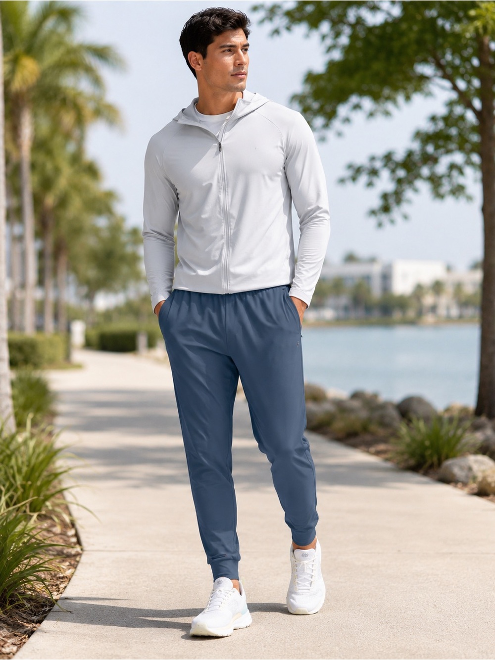 NWT Soothfeel Men’s Performance Joggers Large Zip Pocket Stretch Golf Travel